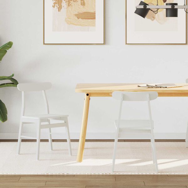 vidaXL Jed&aacute;lensk&aacute; stolička 2 pcs Biela 43 x 44,5 x 77 cm