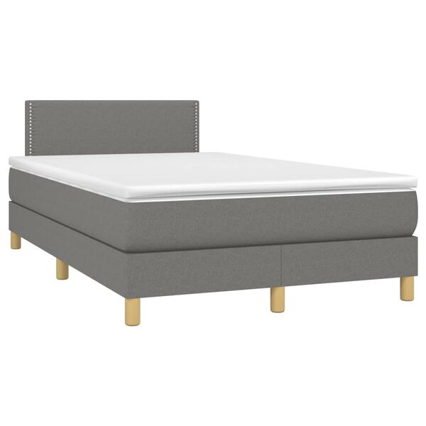 vidaXL Boxspring posteľ s matracom tmavosiv&yacute; 120x200 cm l&aacute;tka