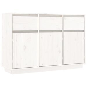 vidaXL Komoda biela 111x36x75 cm borovicov&yacute; mas&iacute;v