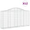 vidaXL Obl&uacute;kov&eacute; gabi&oacute;nov&eacute; ko&scaron;e 12 ks 200x30x100/120cm pozinkov. železo