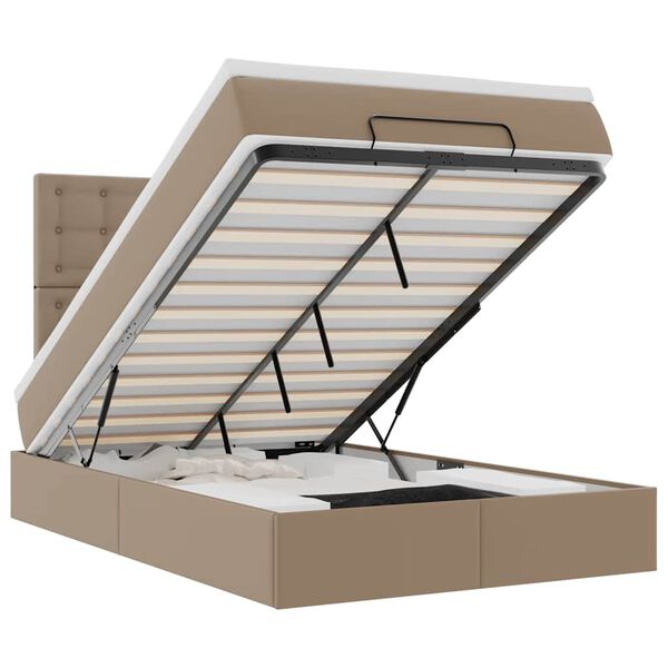 vidaXL Osmansk&yacute; r&aacute;m postele s matracom kapuč&iacute;nov&yacute; 120x190cm umel&aacute; koža