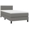 vidaXL Boxspring posteľ s matracom tmavosiv&aacute; 100x200 cm l&aacute;tka