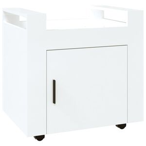 vidaXL Stolov&yacute; voz&iacute;k leskl&yacute; biely 60x45x60 cm spracovan&eacute; drevo
