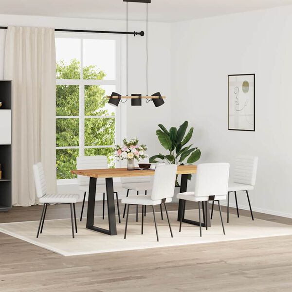 vidaXL Jed&aacute;lensk&eacute; stoličky 6 ks biele umel&aacute; koža