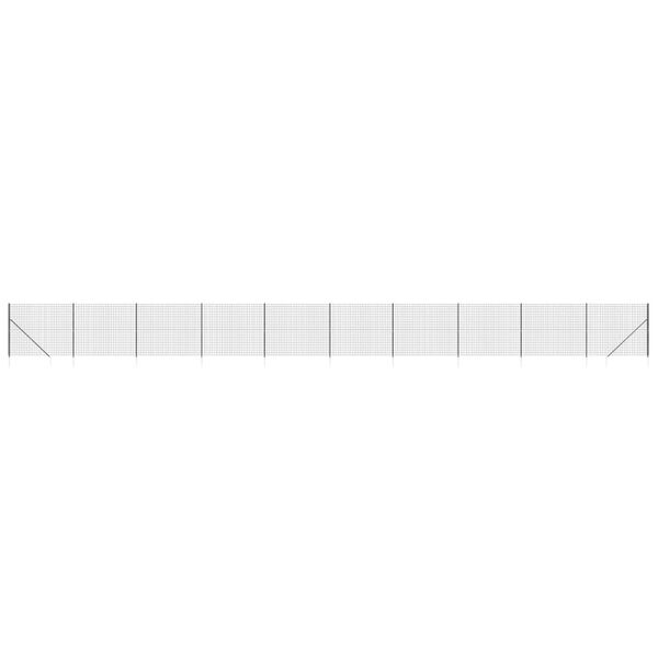 vidaXL Drôtený plot s kotviacimi hrotmi antracitový 1,6x25 m