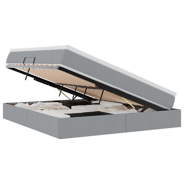 vidaXL Postel s &uacute;ložn&yacute;m prostorem a matrac&iacute; Svetlosiv&aacute; 160 x 200 cm