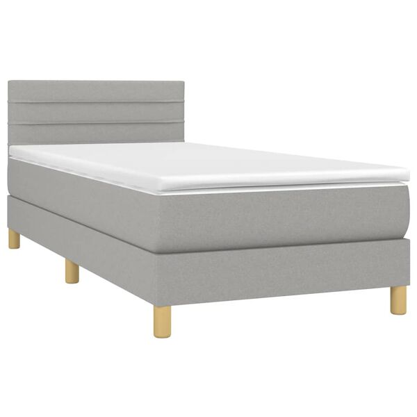 vidaXL Boxspring posteľ s matracom bledosiv&yacute; 100x200 cm l&aacute;tka