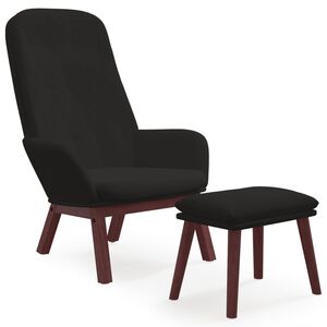 vidaXL Relaxačn&eacute; kreslo s podnožkou čierne zamat