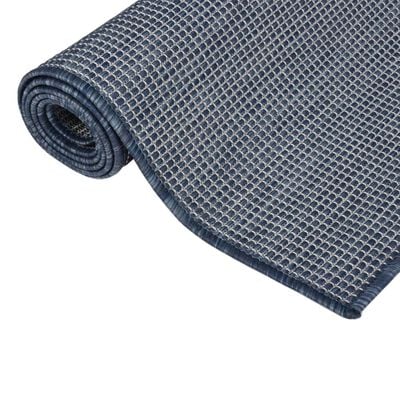 vidaXL Vonkajší koberec s plochým tkaním 120x170 cm modrý