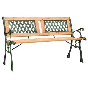 vidaXL Z&aacute;hradn&aacute; lavička 122 cm liatina a jedľov&eacute; drevo