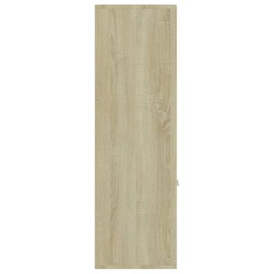vidaXL Knižnica, biela a dub sonoma 98x30x98 cm, kompozitné drevo