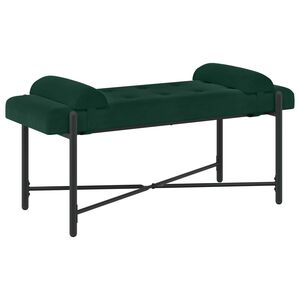 vidaXL Lavica s gomb&iacute;kmi a vank&uacute;&scaron;mi Tmavozelen&aacute; 110 x 40 x 46 cm Zamat