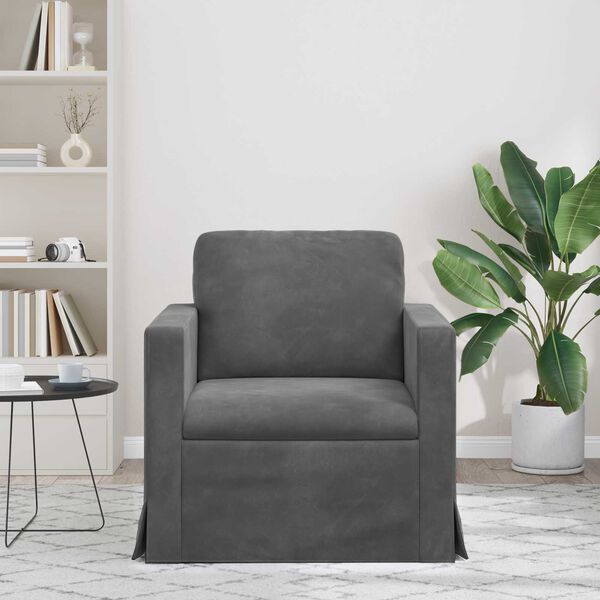 vidaXL Pohovka Tmavo &scaron;ed&aacute; Celkov&eacute; rozmery: 78 x 78 x 80 cm (&Scaron; x H x V)