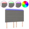 vidaXL Čelo postele s LED tmavosiv&eacute; 147x16x118/128 cm l&aacute;tka