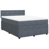 vidaXL Posteľn&yacute; r&aacute;m boxspring s matracom tmavosiv&yacute; 140x190 cm zamat