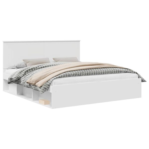 vidaXL R&aacute;m postele Biela 180 x 200 cm Mas&iacute;vne borovicov&eacute; drevo