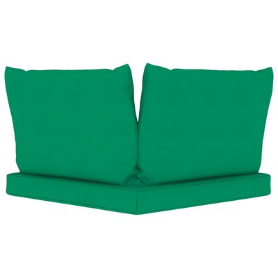 vidaXL Podložky na paletovú sedačku 3 ks, zelené, látka