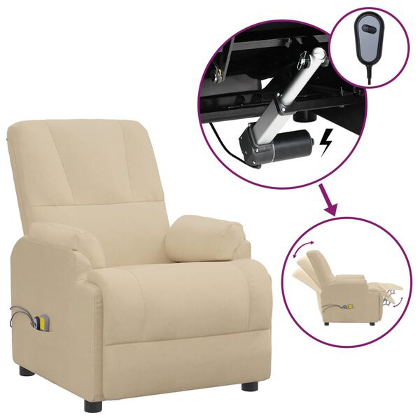 vidaXL Elektrick&eacute; mas&aacute;žne kreslo, kr&eacute;mov&eacute;, umel&yacute; semi&scaron;