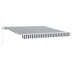 vidaXL Ručne zaťahovacia mark&iacute;za s LED antracit a biela 400x350 cm