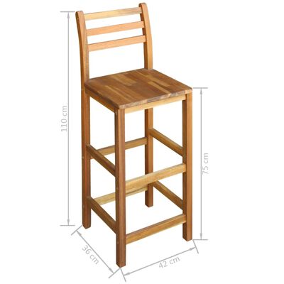 vidaXL Súprava barového stola a stoličiek 5 ks, akáciový drevený masív