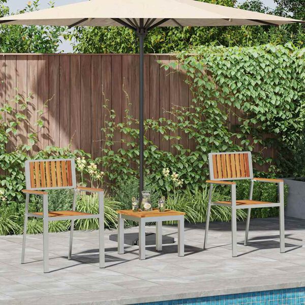 vidaXL Súpravajedálenskéhonábytkudozáhrady 3 pcs Pevné akáciové drevo