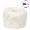 vidaXL Pracovn&eacute; lano biele 10 mm 500 m polypropyl&eacute;n