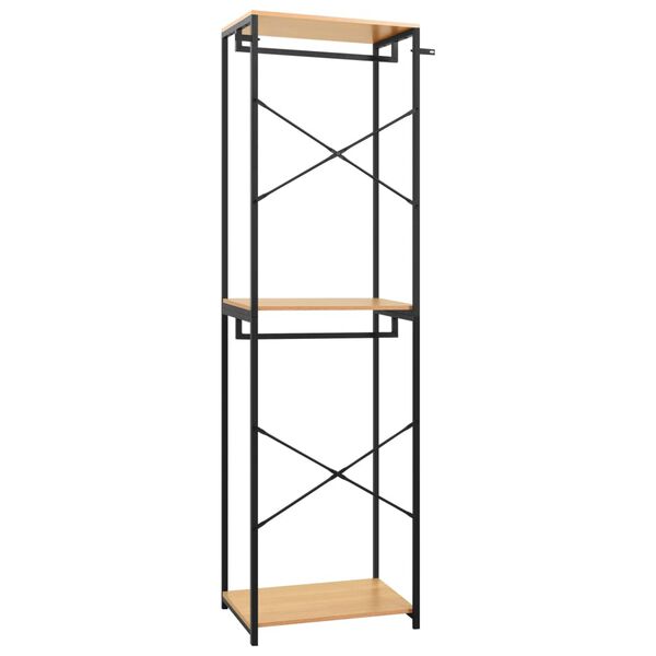 vidaXL &Scaron;atn&iacute;k čierny a dub 60x40x213 cm kov a drevotrieska