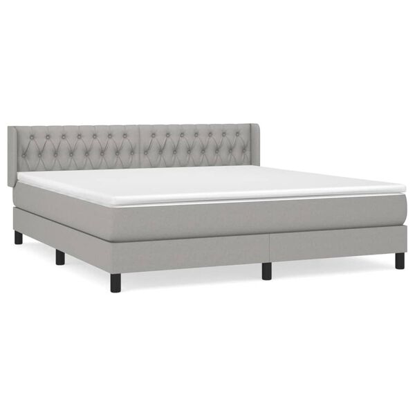 vidaXL Boxspring posteľ s matracom bledosiv&aacute; 180x200 cm l&aacute;tka