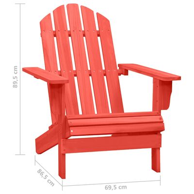 vidaXL Záhradná stolička Adirondack jedľový masív červená