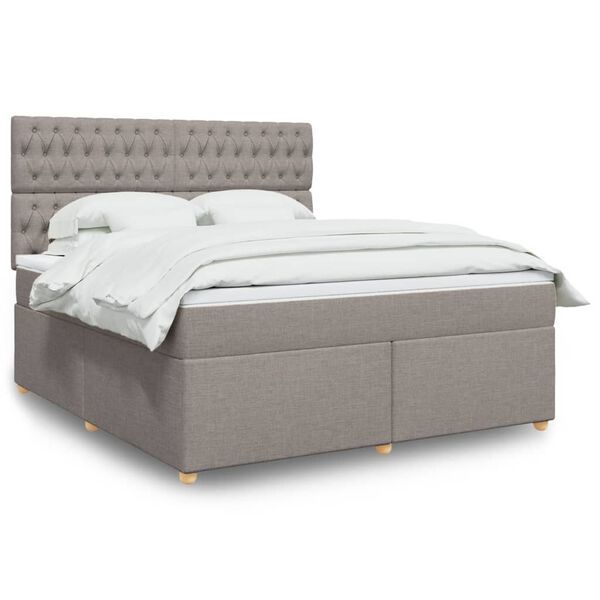 vidaXL Posteľn&yacute; r&aacute;m boxspring s matracom sivohned 180x200 cm l&aacute;tka
