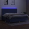 vidaXL Posteľ boxsping s matracom a LED modr&aacute; 200x200 cm l&aacute;tka