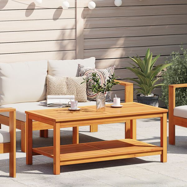 vidaXL Bočn&yacute; st&ocirc;l Hned&aacute; 110 x 55 x 45 cm Pevn&eacute; ak&aacute;ciov&eacute; drevo