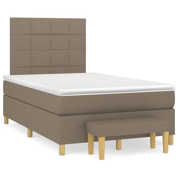 vidaXL Boxspring posteľ s matracom sivohned&yacute; 120x200 cm l&aacute;tka