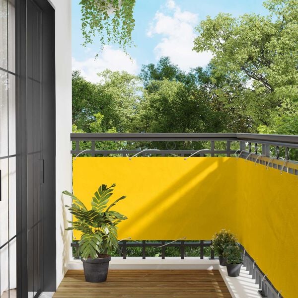 vidaXL Balk&oacute;nov&aacute; obrazovka Žlt&aacute; 75 x 200 cm PU potiahnut&yacute; oxford alu