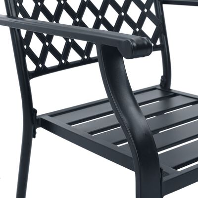vidaXL Vonkajšie stoličky 4 ks, sieťovinový dizajn, oceľ, čierne