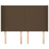 vidaXL Čelo postele so z&aacute;hybmi tmavohned&eacute; 147x16x118/128 cm l&aacute;tka