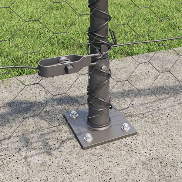 vidaXL Plot s stĺpmi Siv&aacute; 0.5 x 50 m Ocel potiahnut&aacute; PVC