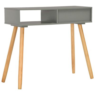 vidaXL Konzolový stolík sivý 80x30x72 cm masívne borovicové drevo