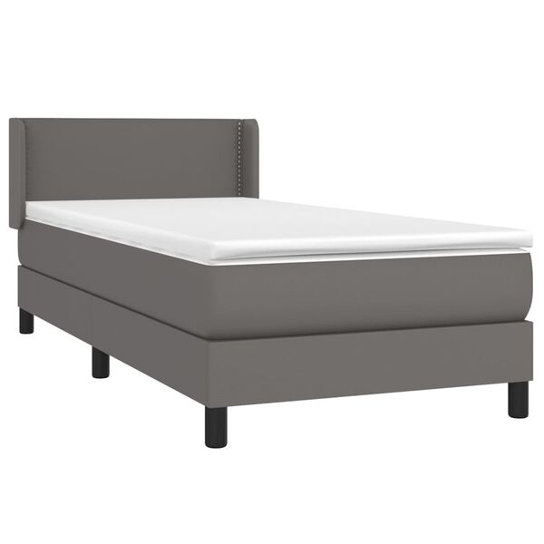 vidaXL Boxspring posteľ s matracom sivá 90x190 cm umelá koža