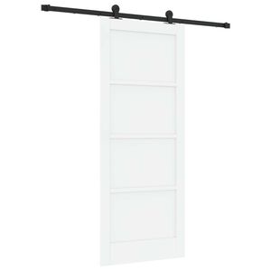 vidaXL Posuvn&eacute; dvere Biela a čierna 83 x 202 cm Borovicov&yacute; mas&iacute;v