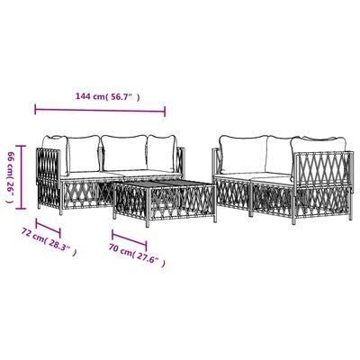 vidaXL 5-dielna záhradná sedacia súprava s podložkami antracitová oceľ
