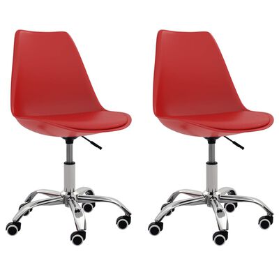 vidaXL Jedálenské stoličky 2 ks, červené, umelá koža