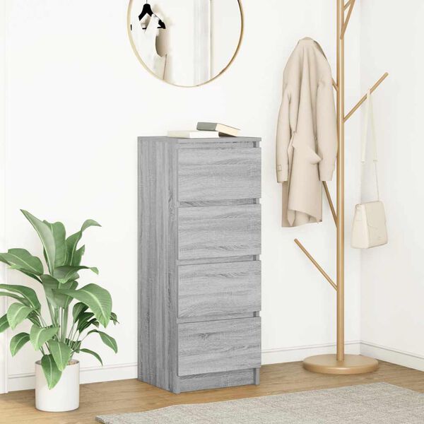 vidaXL Komoda siv&yacute; dub sonoma 37,5x35x99 cm spracovan&eacute; drevo