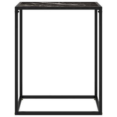 vidaXL Konzolový stolík čierny 60x35x75 cm tvrdené sklo