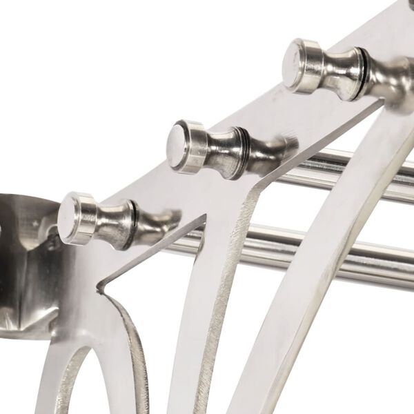 vidaXL Polička s h&aacute;čikmi na kab&aacute;ty a zrkadlom, n&aacute;stenn&aacute;, hlin&iacute;k