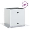 vidaXL Podnože stĺpikov &scaron;tvorcov&eacute; 4 ks Strieborn&aacute; 141x141 mm