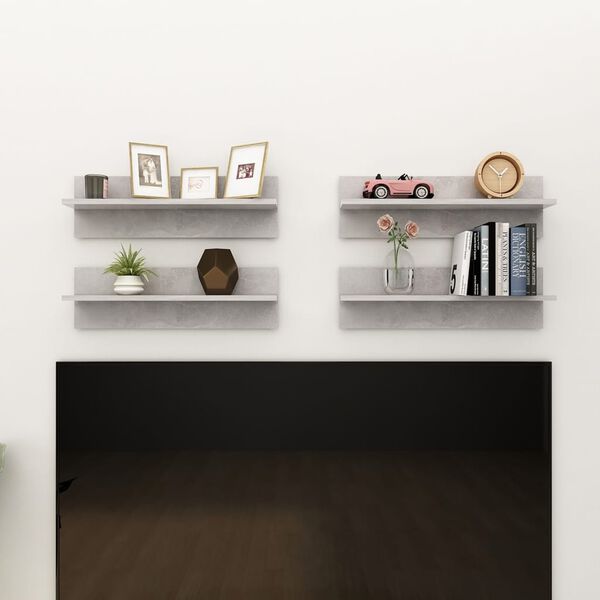 vidaXL N&aacute;stenn&eacute; police 4 ks bet&oacute;novo-siv&eacute; 60x11,5x18 cm drevotrieska