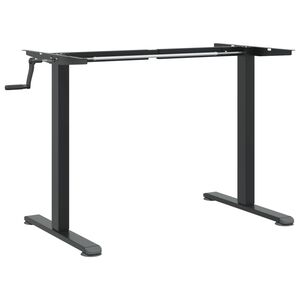 vidaXL R&aacute;m stola na st&aacute;tie čierny (94-135)x60x(70-114) cm oceľ