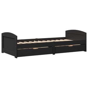 VidaXL Denn&aacute; posteľ s 2 z&aacute;suvkami bez matraca "IRUN" Čierna 90x200 cm