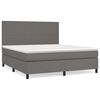 vidaXL Boxspring posteľ s matracom siv&aacute; 160x200 cm umel&aacute; koža